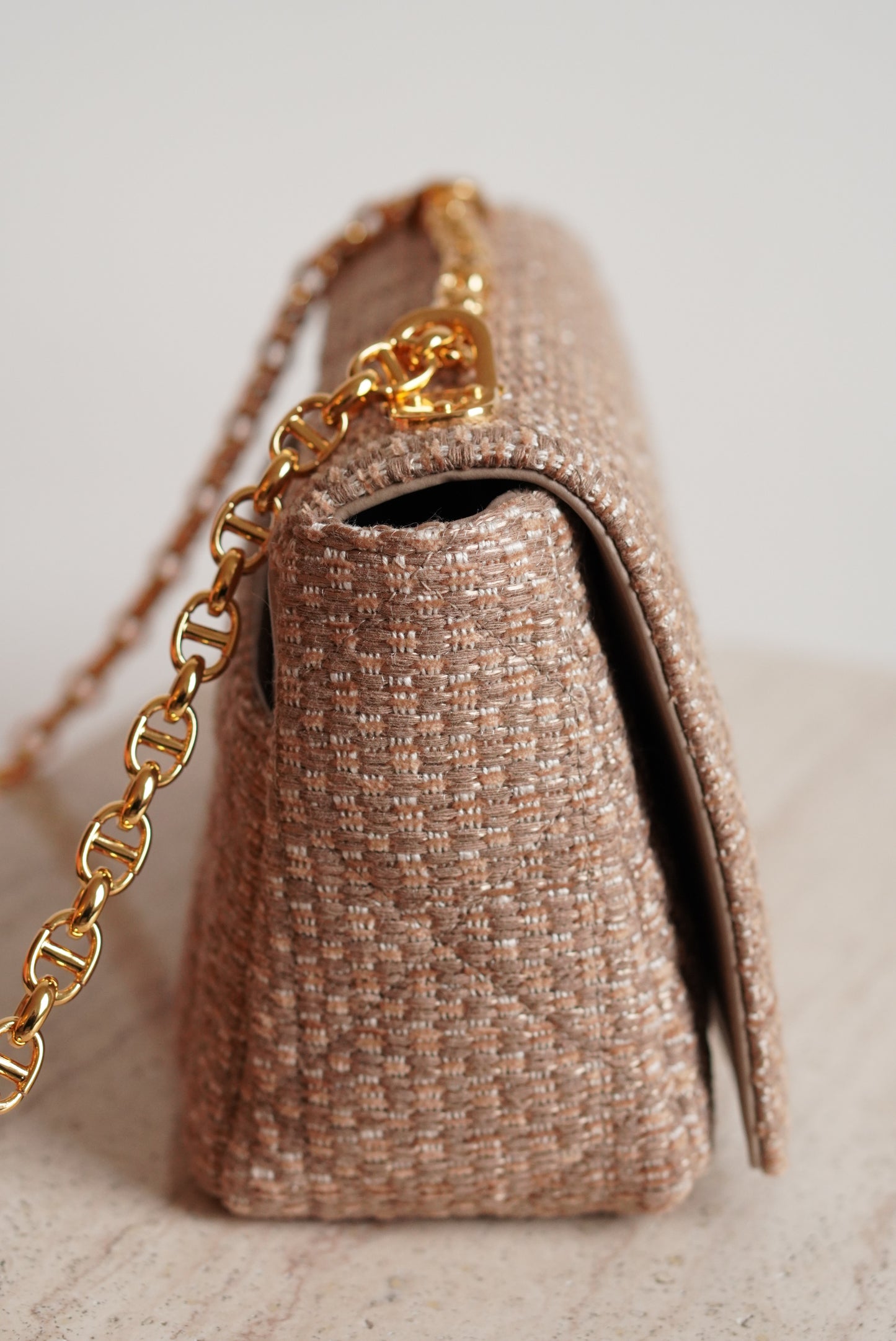 DIOR CARO MEDIUM TWEED | BEIGE