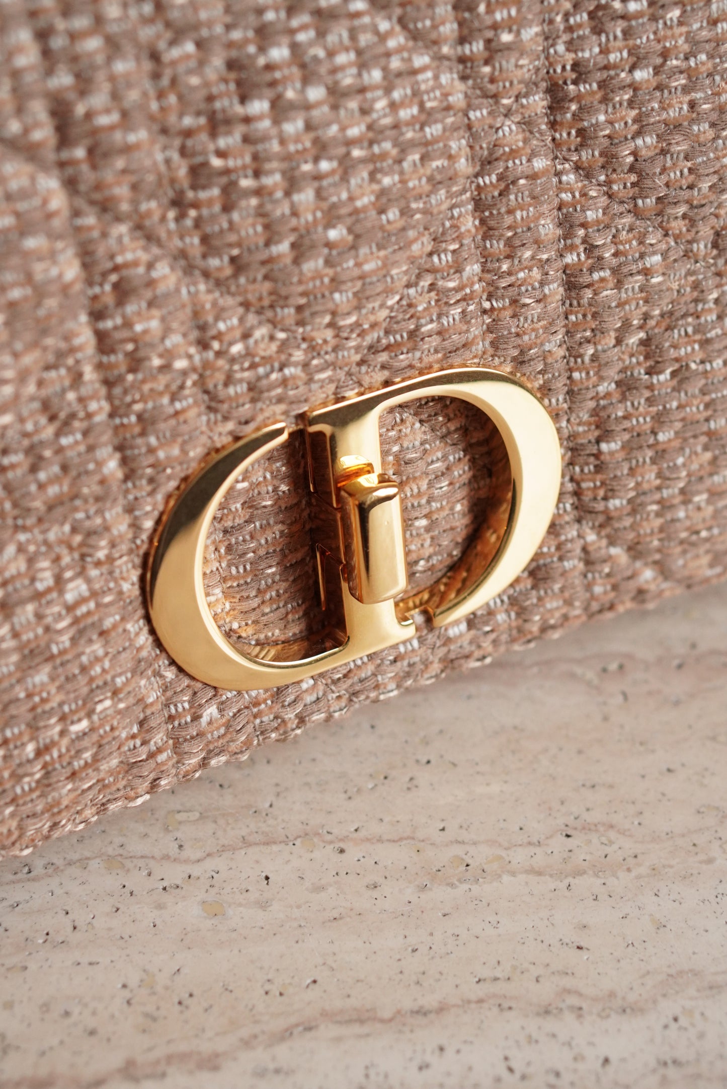 DIOR CARO MEDIUM TWEED | BEIGE