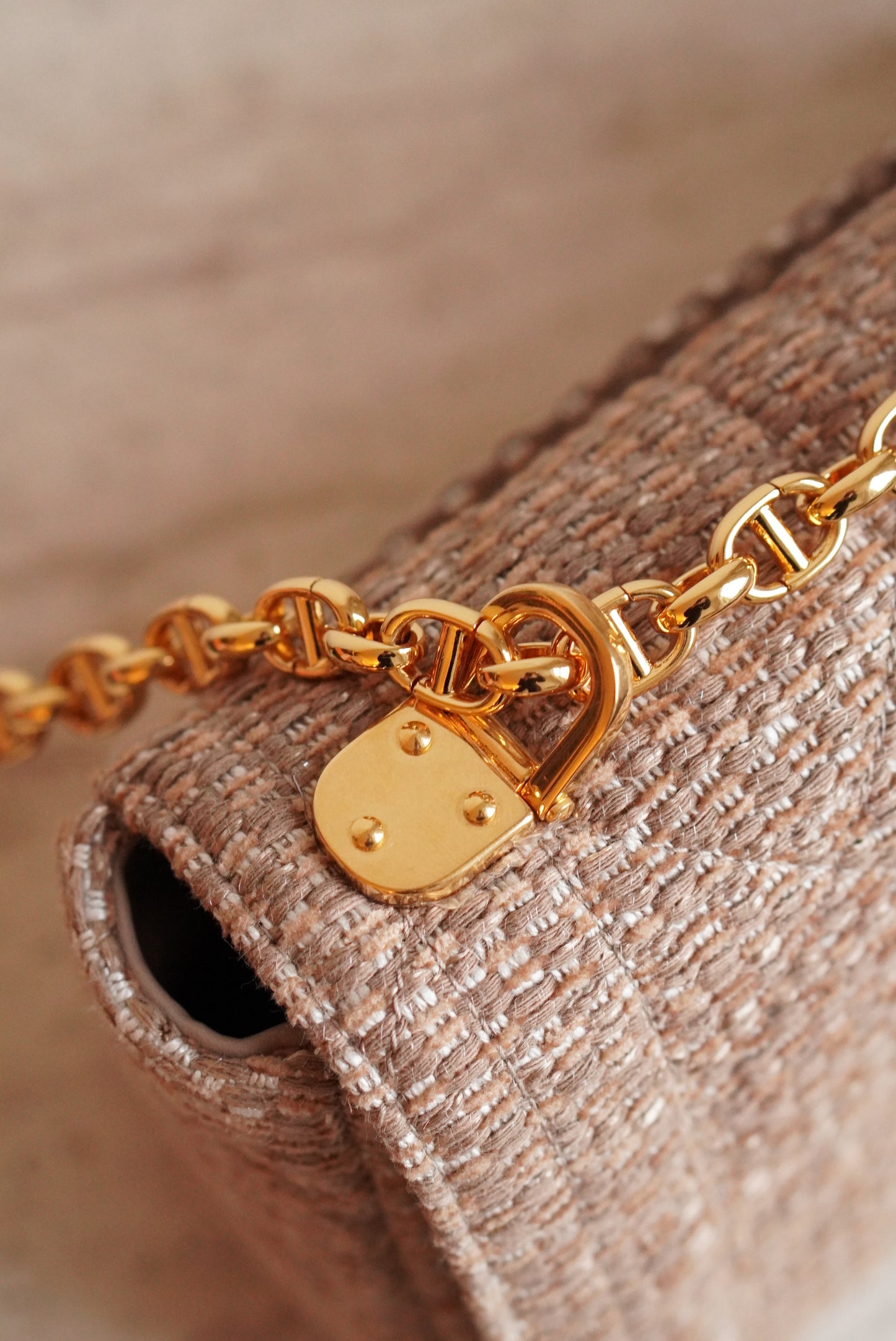 DIOR CARO MEDIUM TWEED | BEIGE