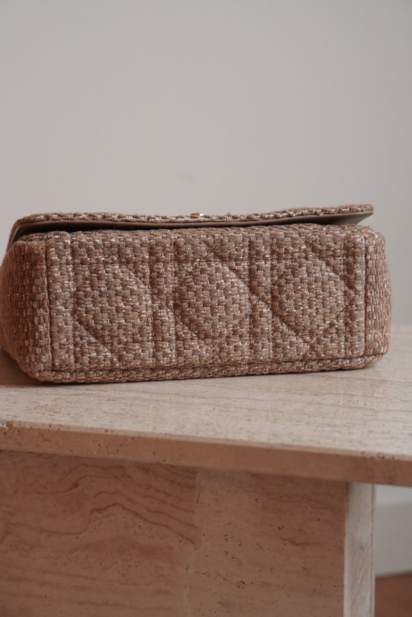 DIOR CARO MEDIUM TWEED | BEIGE