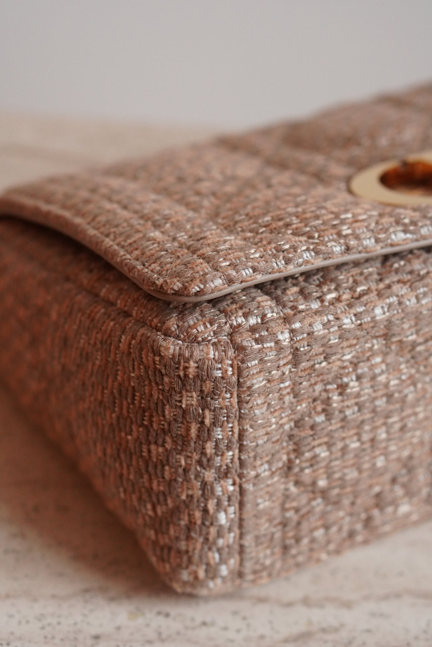 DIOR CARO MEDIUM TWEED | BEIGE