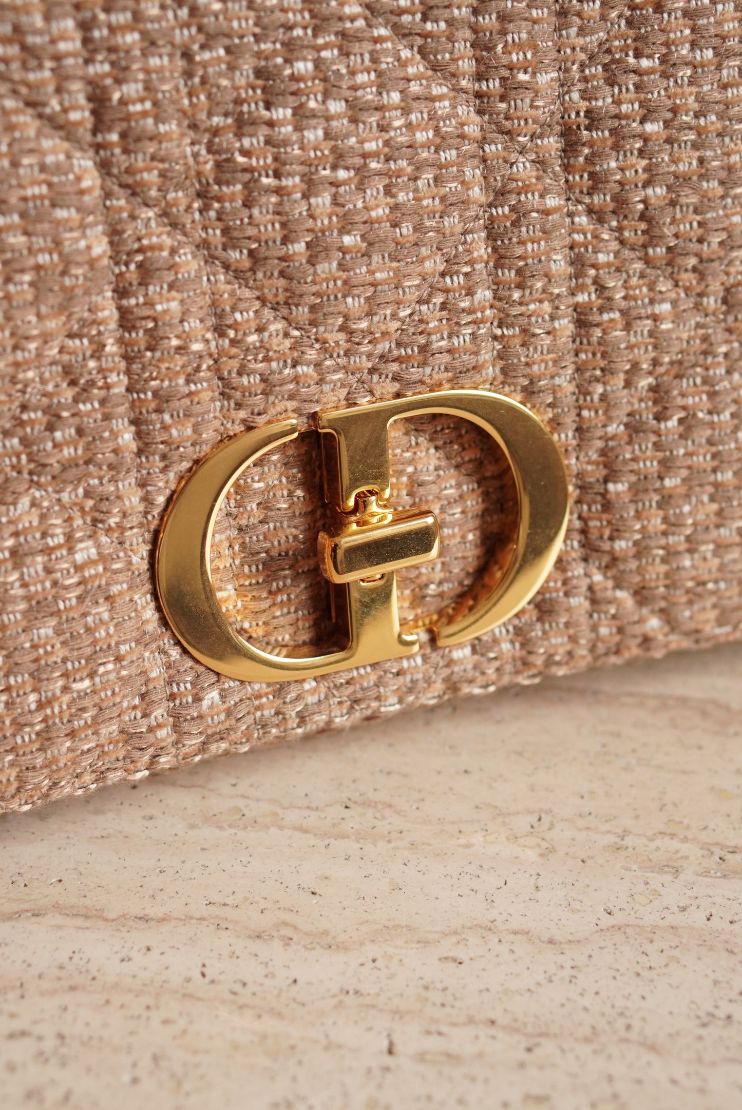 DIOR CARO MEDIUM TWEED | BEIGE