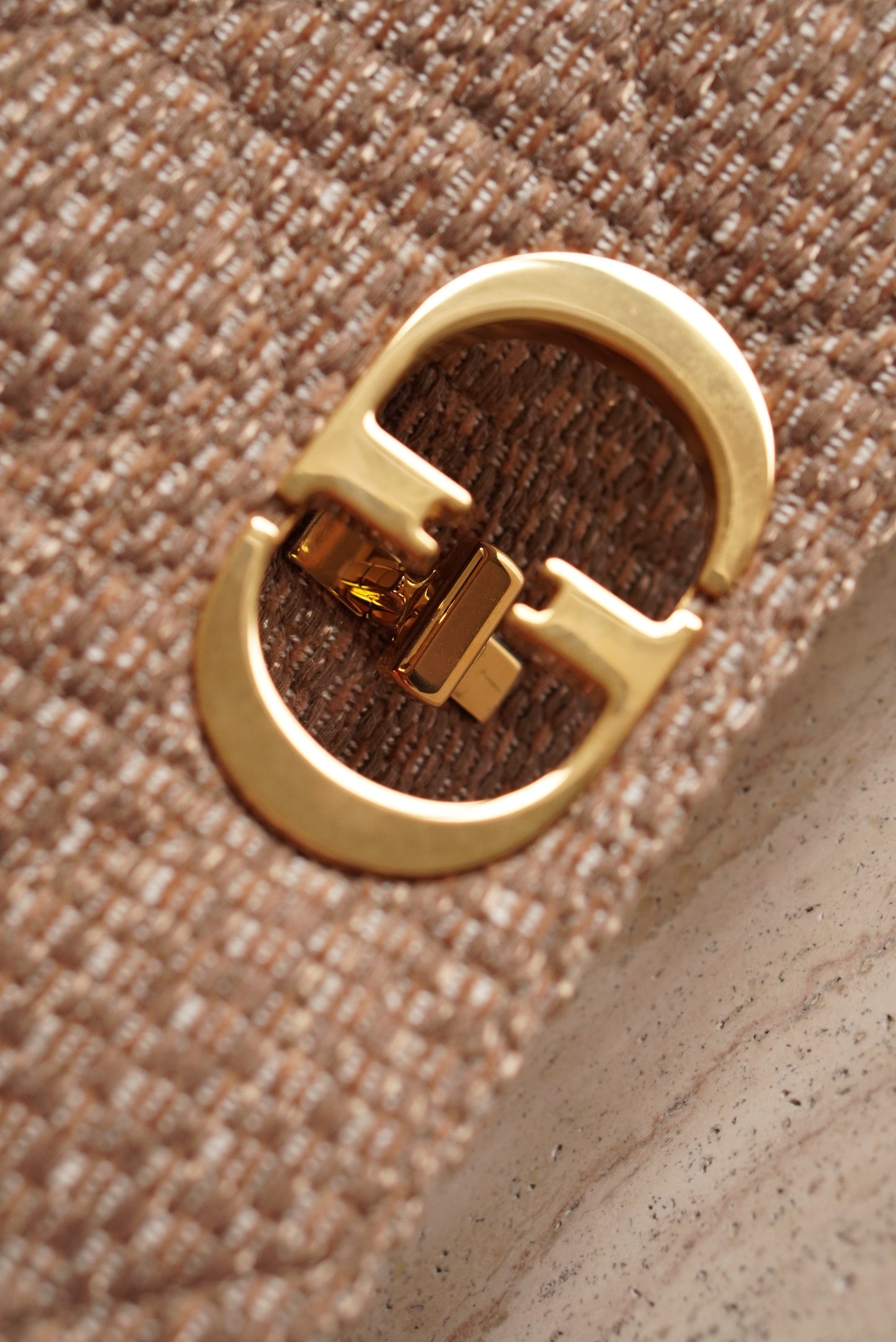 DIOR CARO MEDIUM TWEED | BEIGE