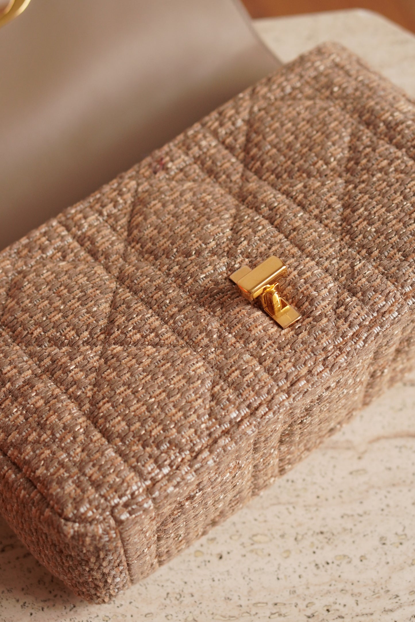DIOR CARO MEDIUM TWEED | BEIGE