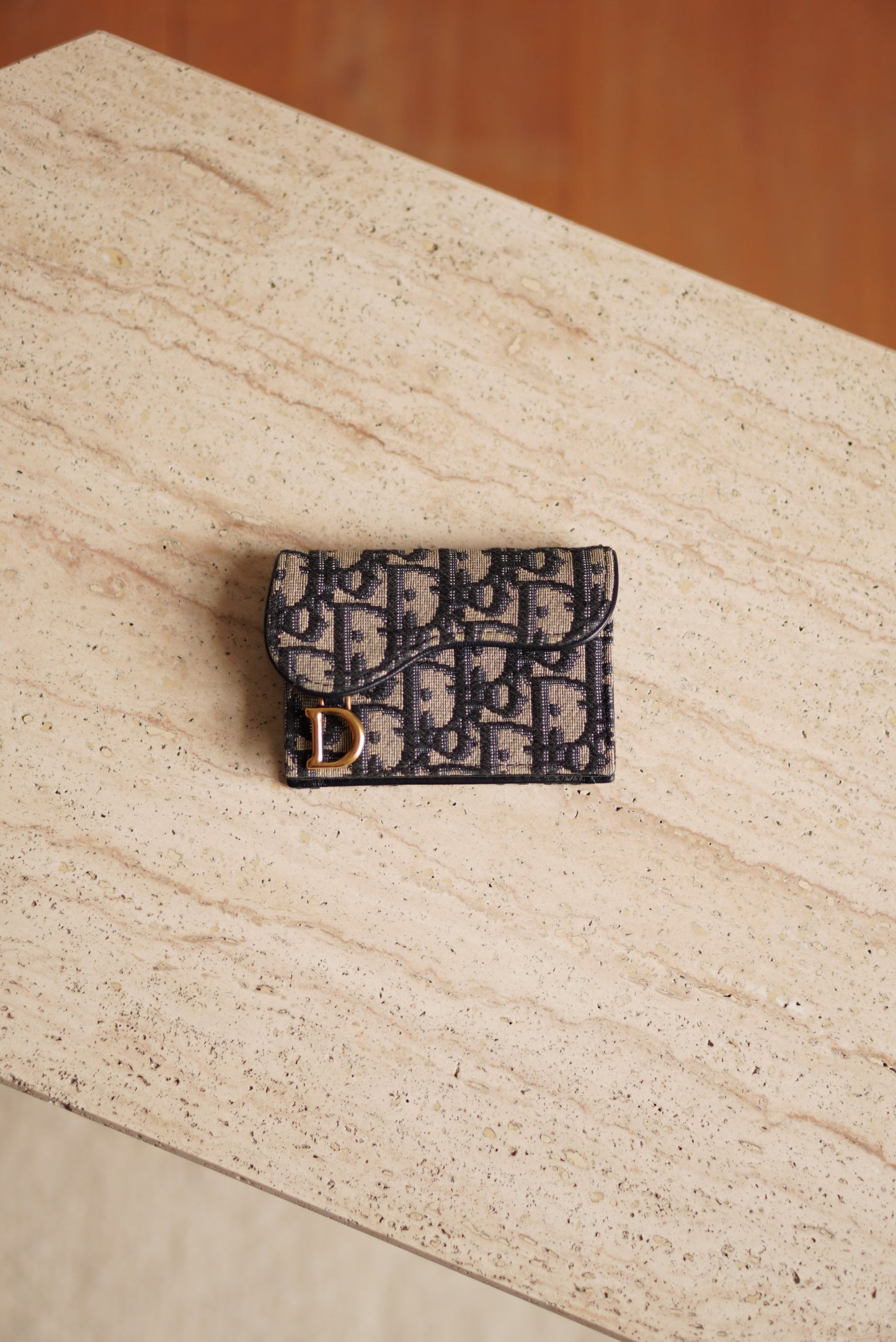 DIOR SADDLE BLOOM CARD HOLDER