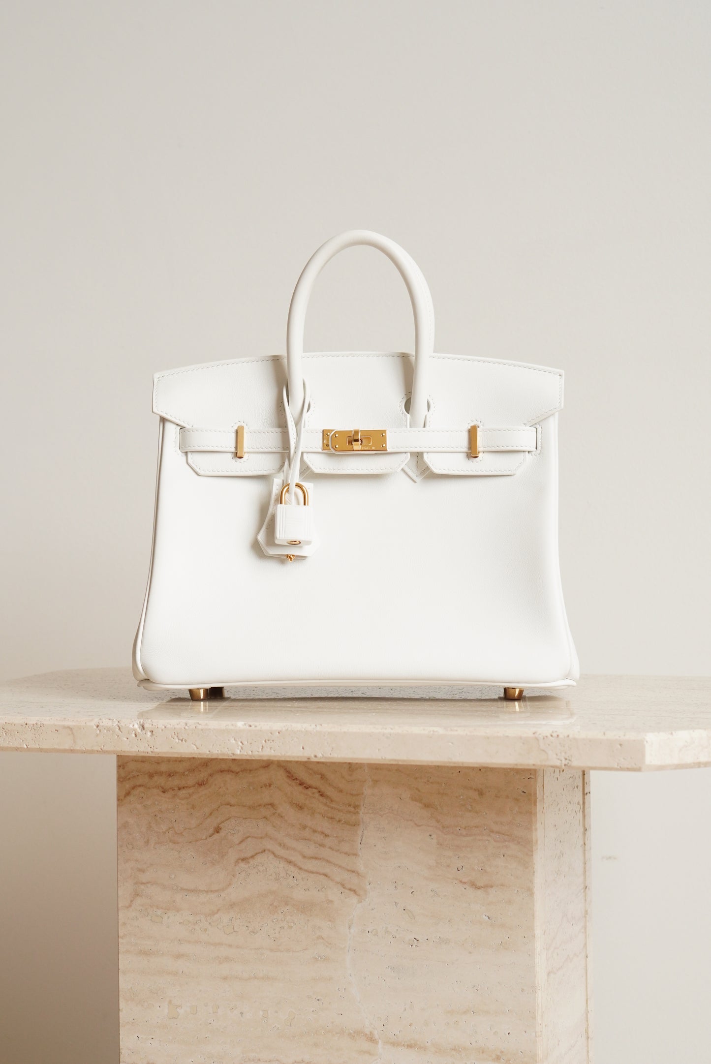 HERMÈS BIRKIN 25 RETOURNE SWIFT | NEW WHITE