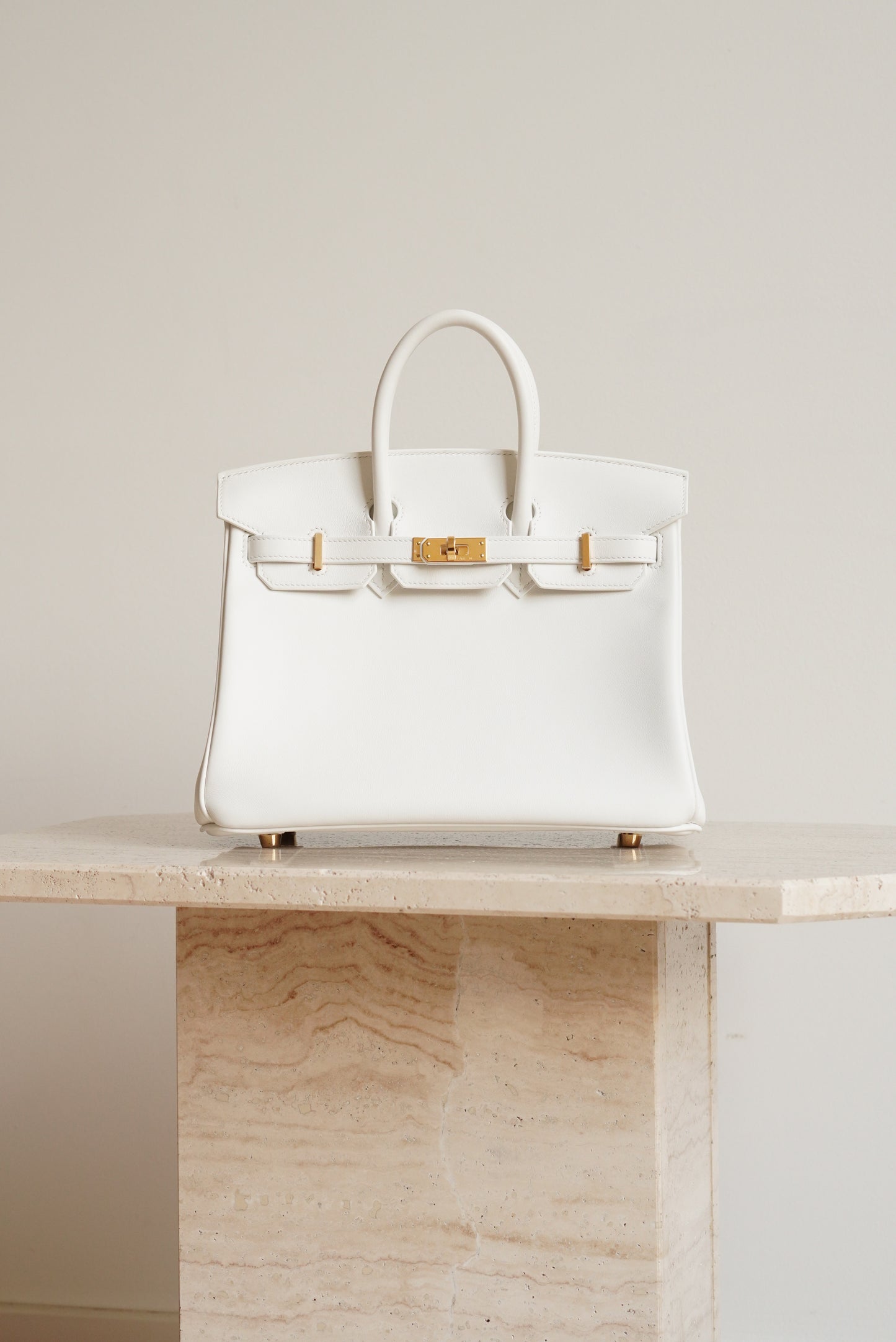 HERMÈS BIRKIN 25 RETOURNE SWIFT | NEW WHITE