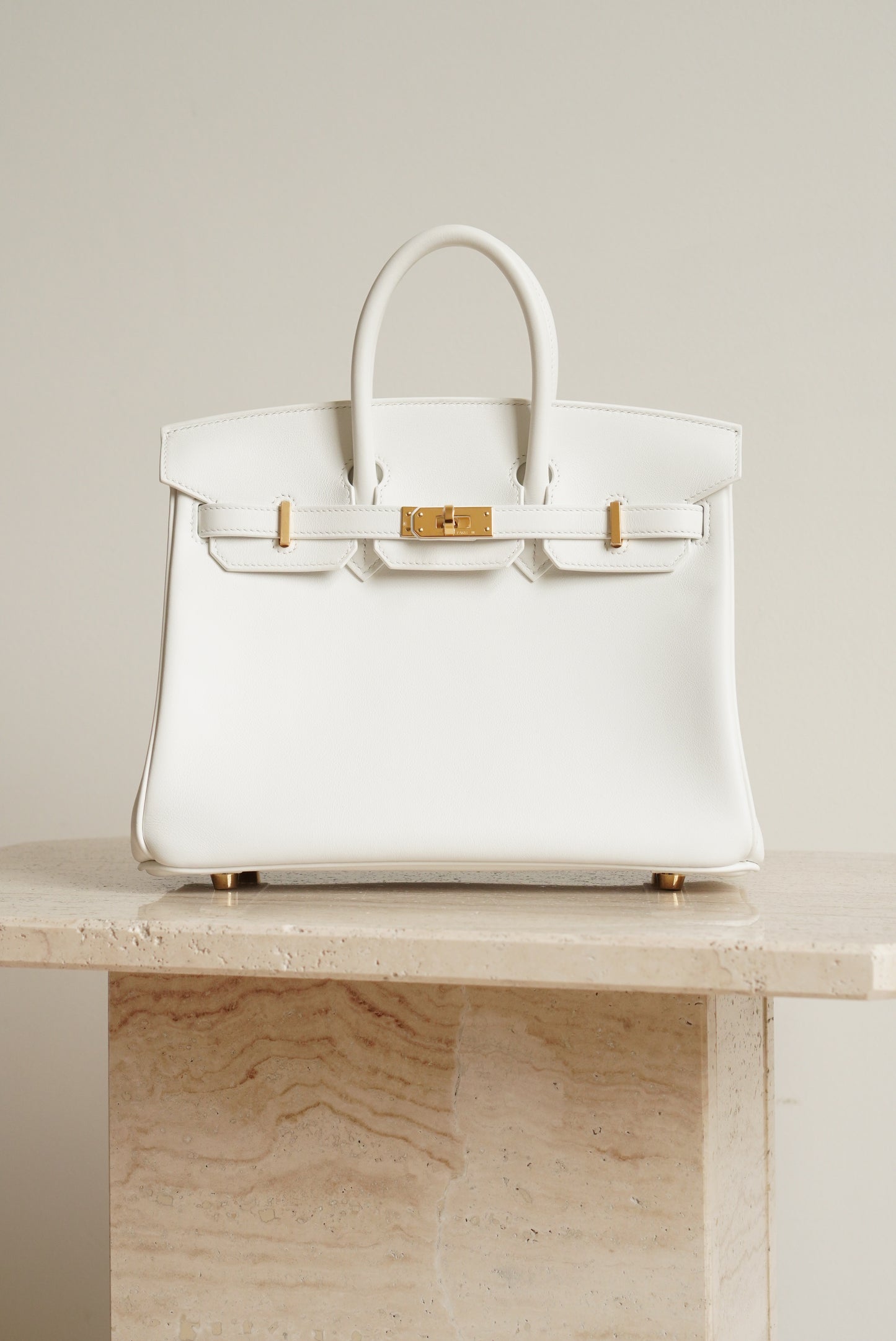HERMÈS BIRKIN 25 RETOURNE SWIFT | NEW WHITE