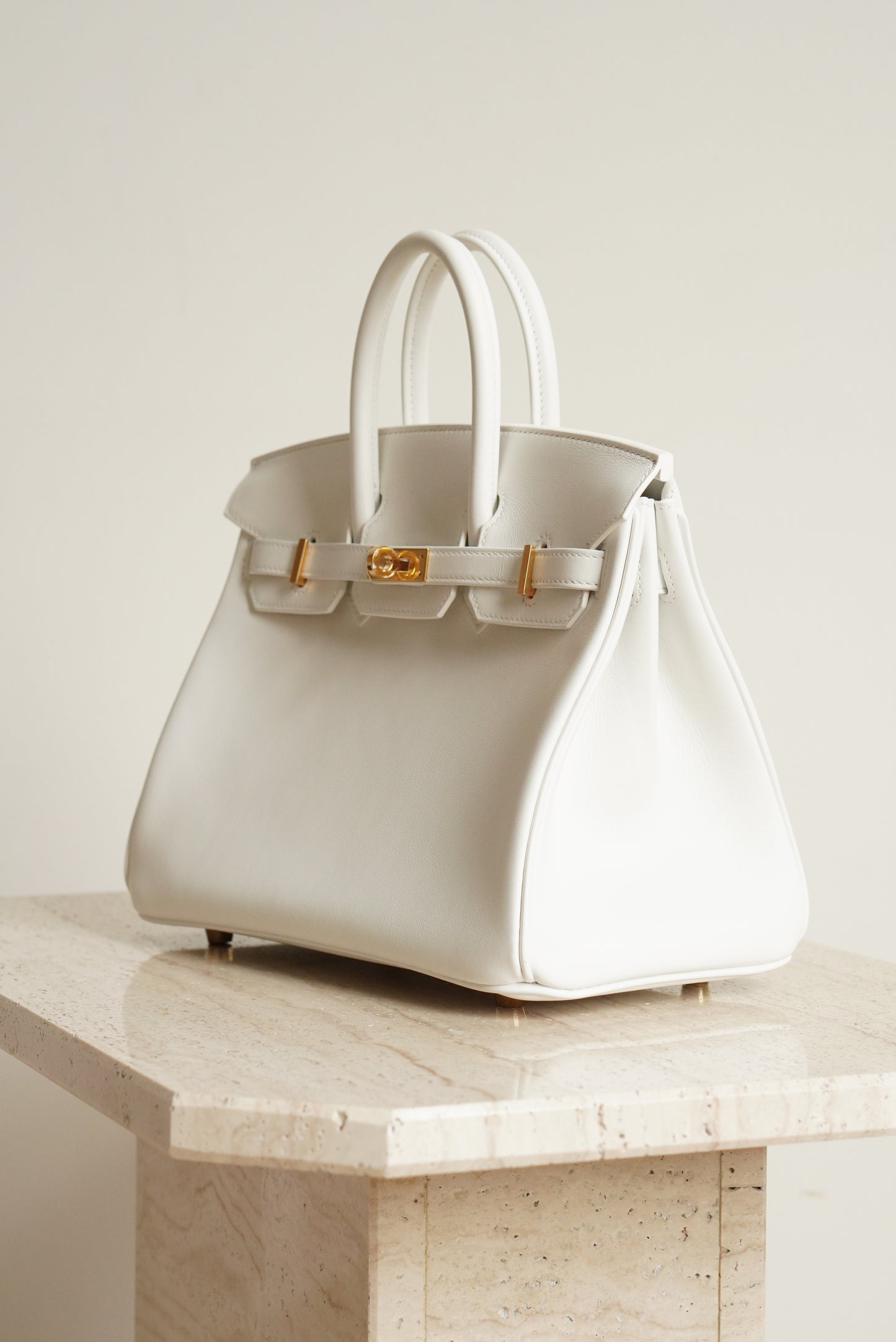 HERMÈS BIRKIN 25 RETOURNE SWIFT | NEW WHITE