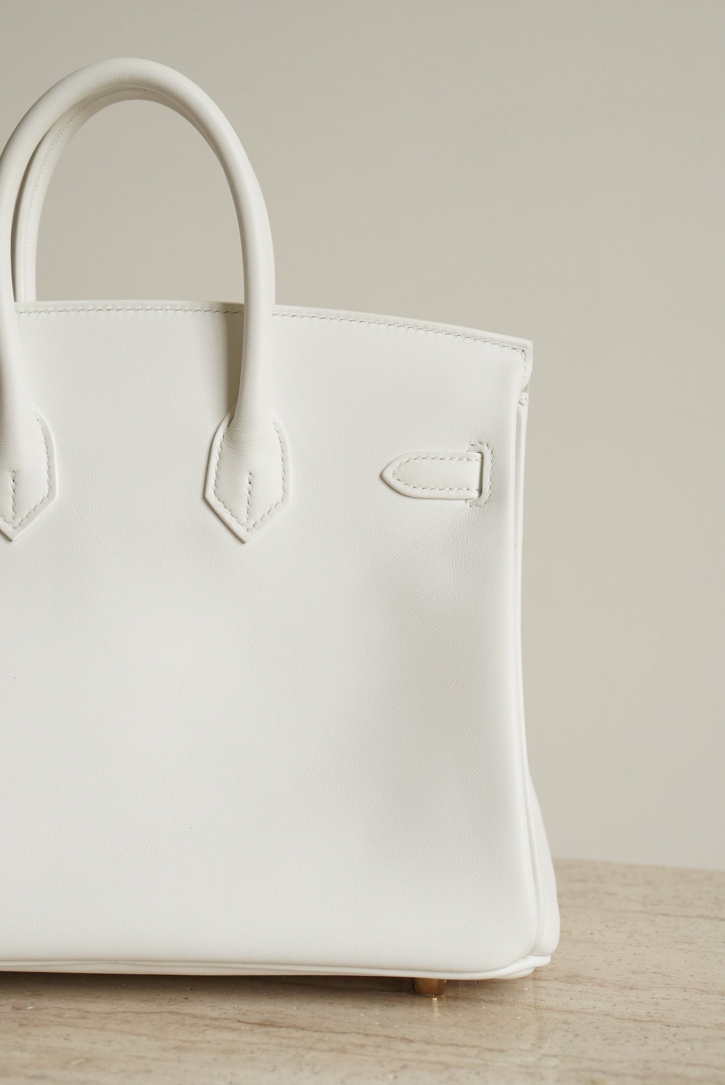 HERMÈS BIRKIN 25 RETOURNE SWIFT | NEW WHITE