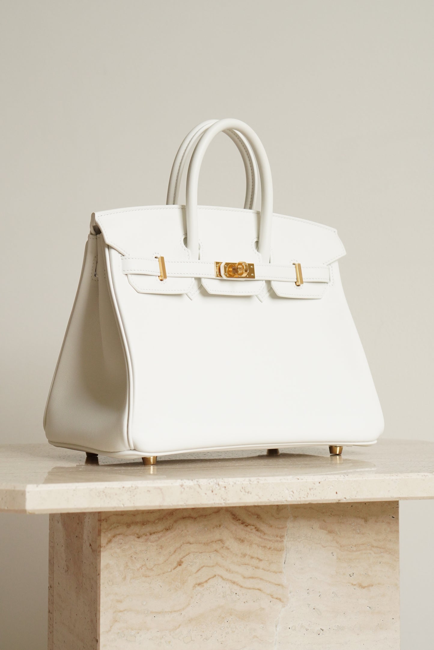 HERMÈS BIRKIN 25 RETOURNE SWIFT | NEW WHITE