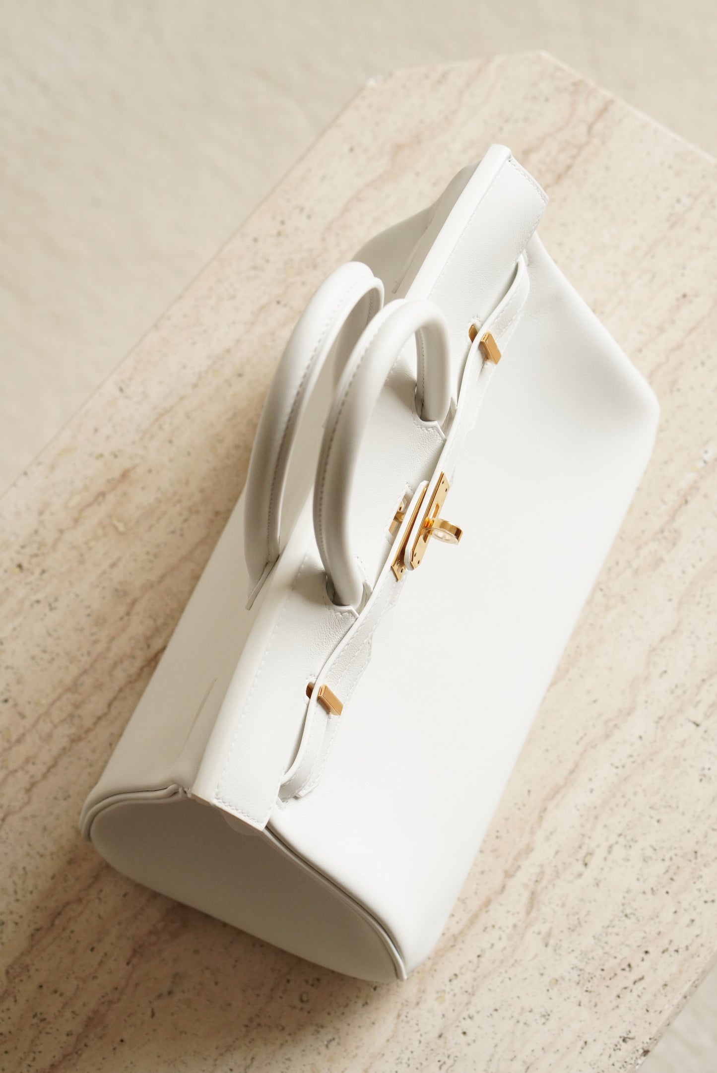 HERMÈS BIRKIN 25 RETOURNE SWIFT | NEW WHITE