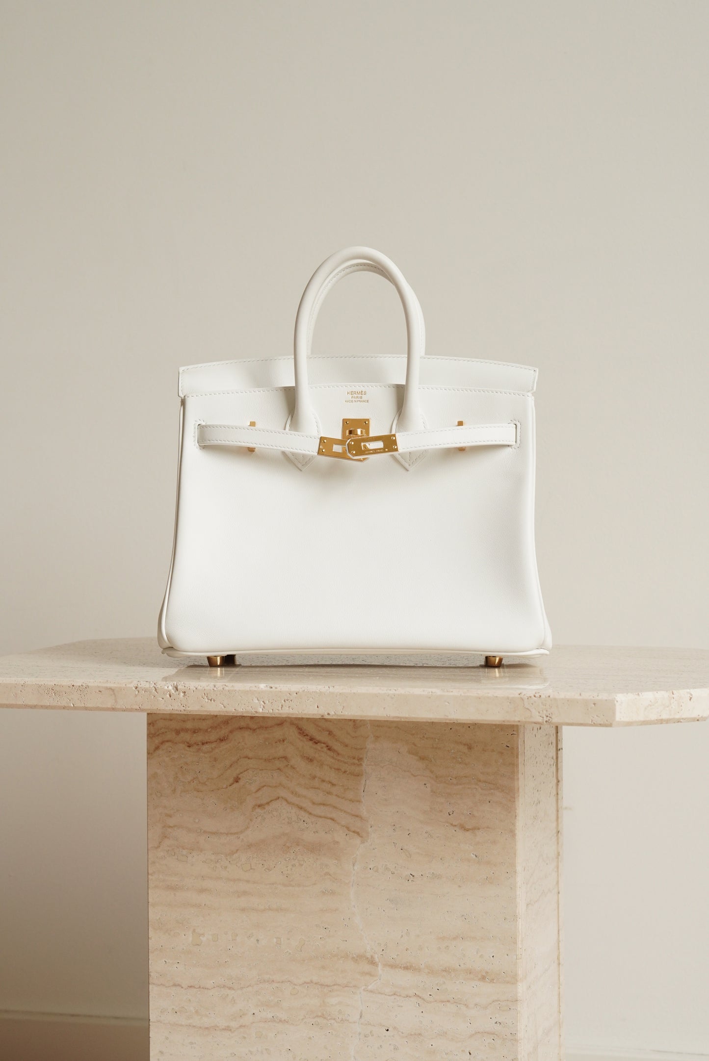 HERMÈS BIRKIN 25 RETOURNE SWIFT | NEW WHITE