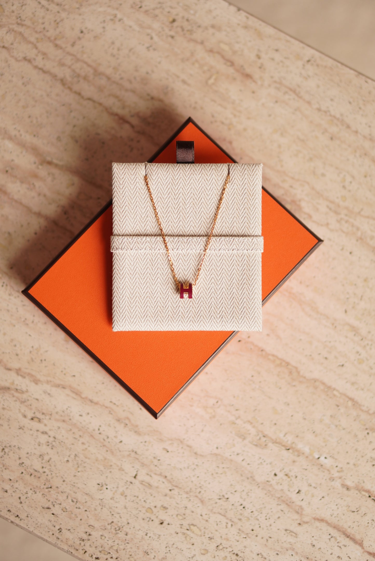 HERMÈS MINI POP H NECKLACE | ROUGE GRENAT