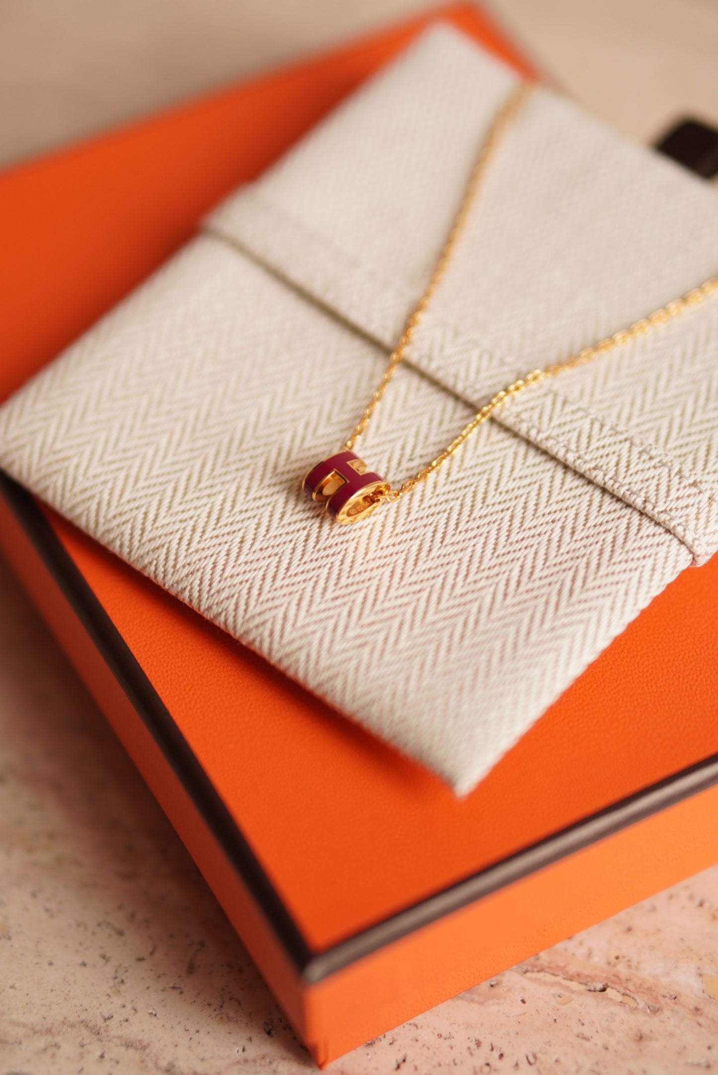 HERMÈS MINI POP H NECKLACE | ROUGE GRENAT