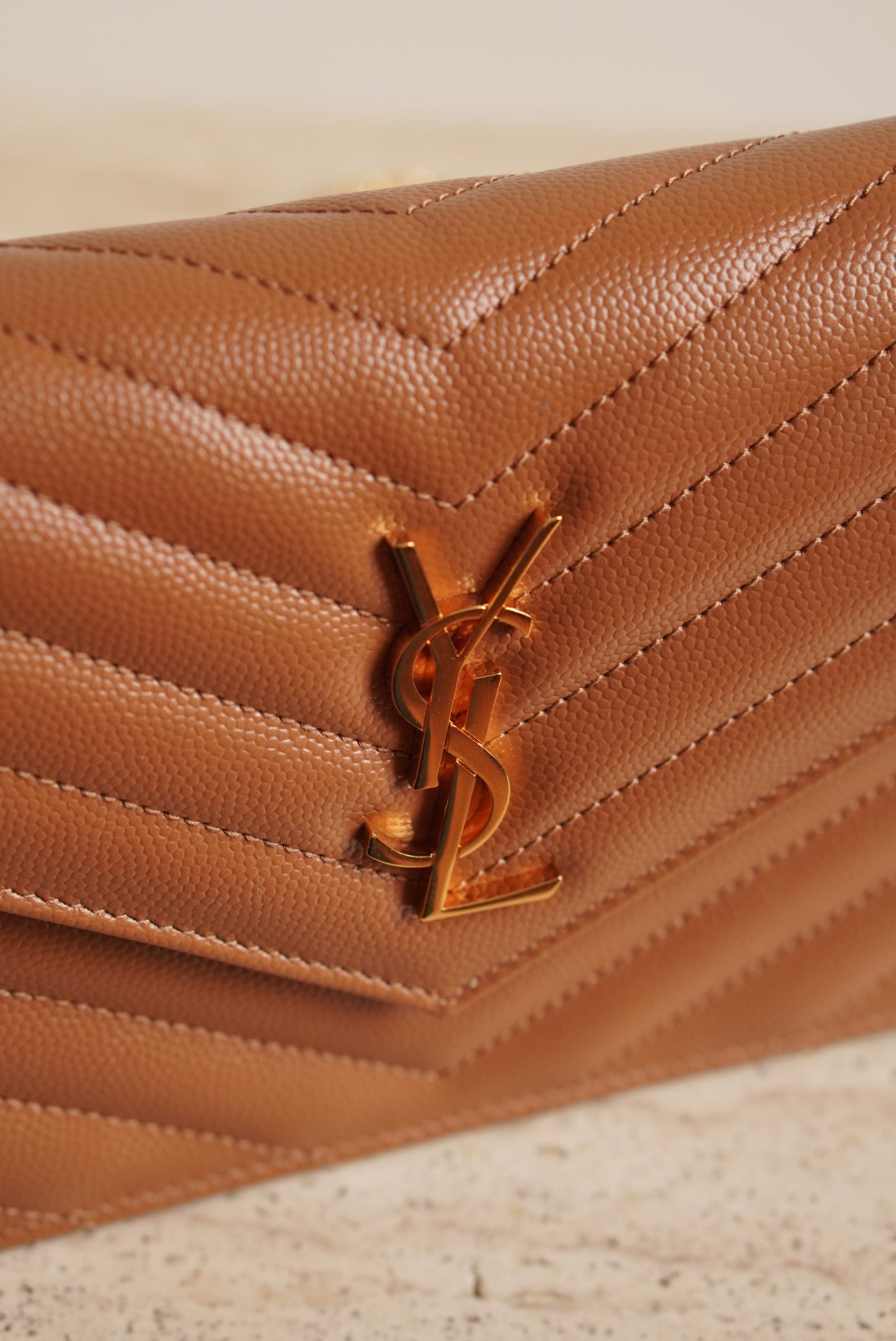 SAINT LAURENT CASSANDRE ENVELOPE CHAIN WALLET