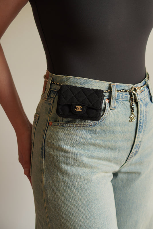 CHANEL MINI BELT BAG | BLACK