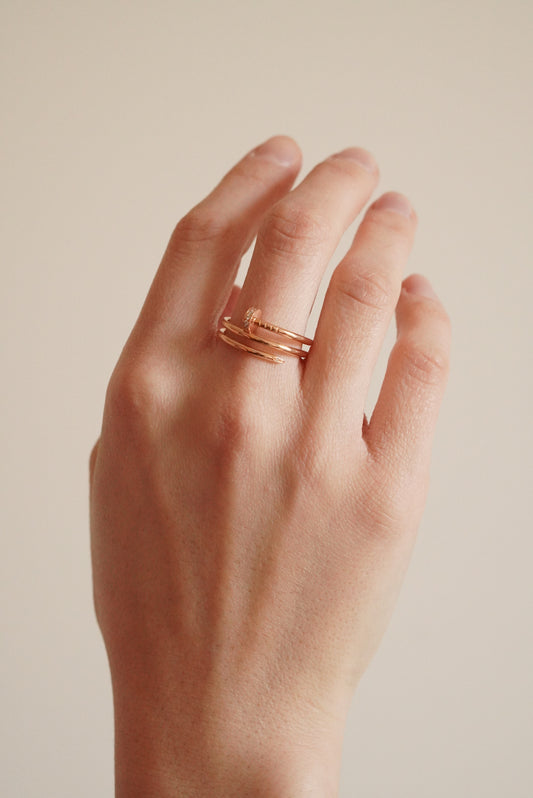 CARTIER JUSTE UN CLOU RING DOUBLE DIAMONDS | ROSE GOLD