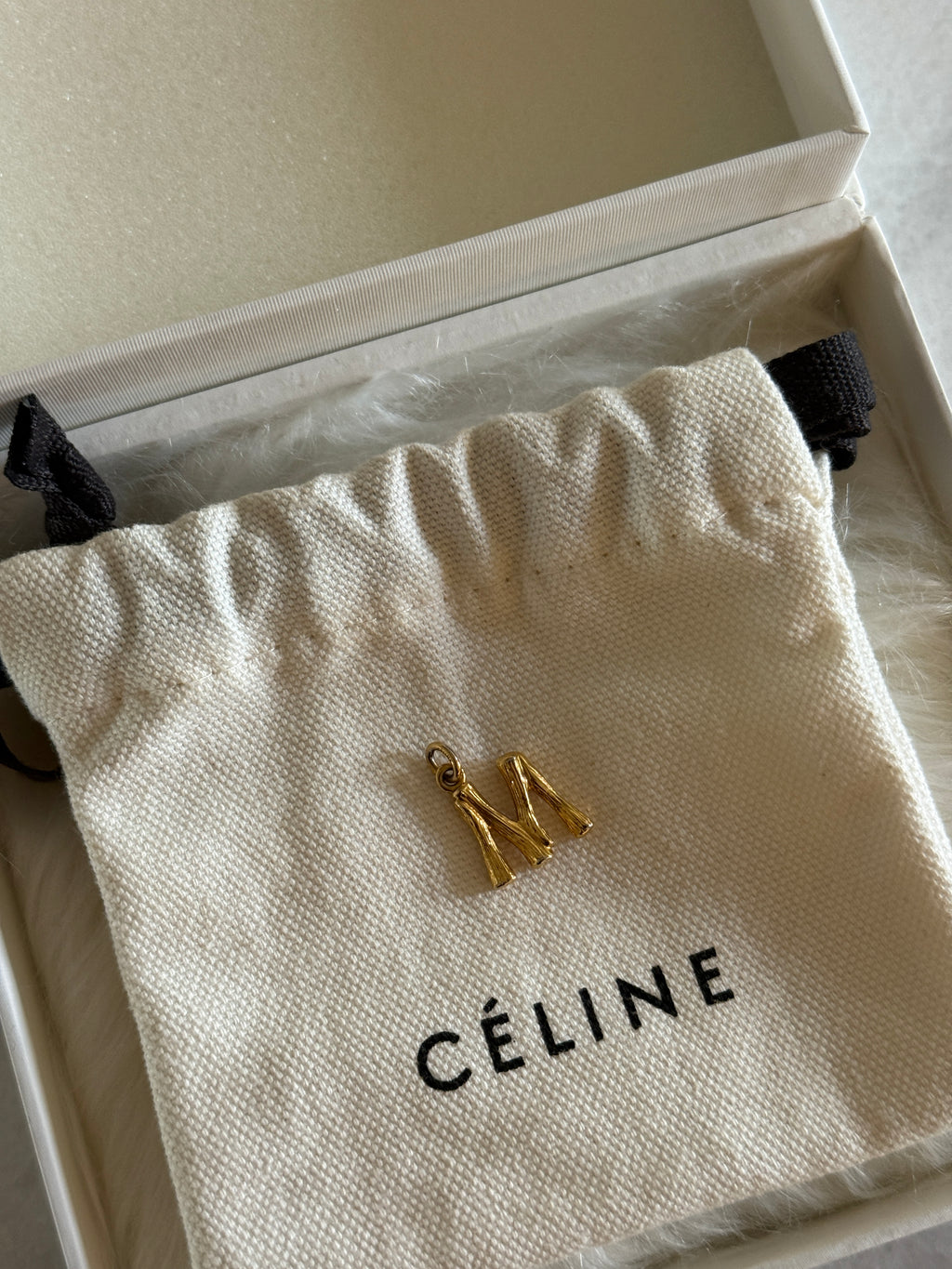 CÉLINE BAMBOO ALPHABET MINI PENDANT "M"