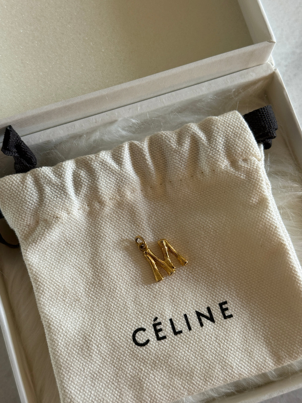 CÉLINE BAMBOO ALPHABET MINI PENDANT "M"