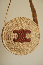 CELINE TRIOMPHE RAFFIA SMALL ROUND