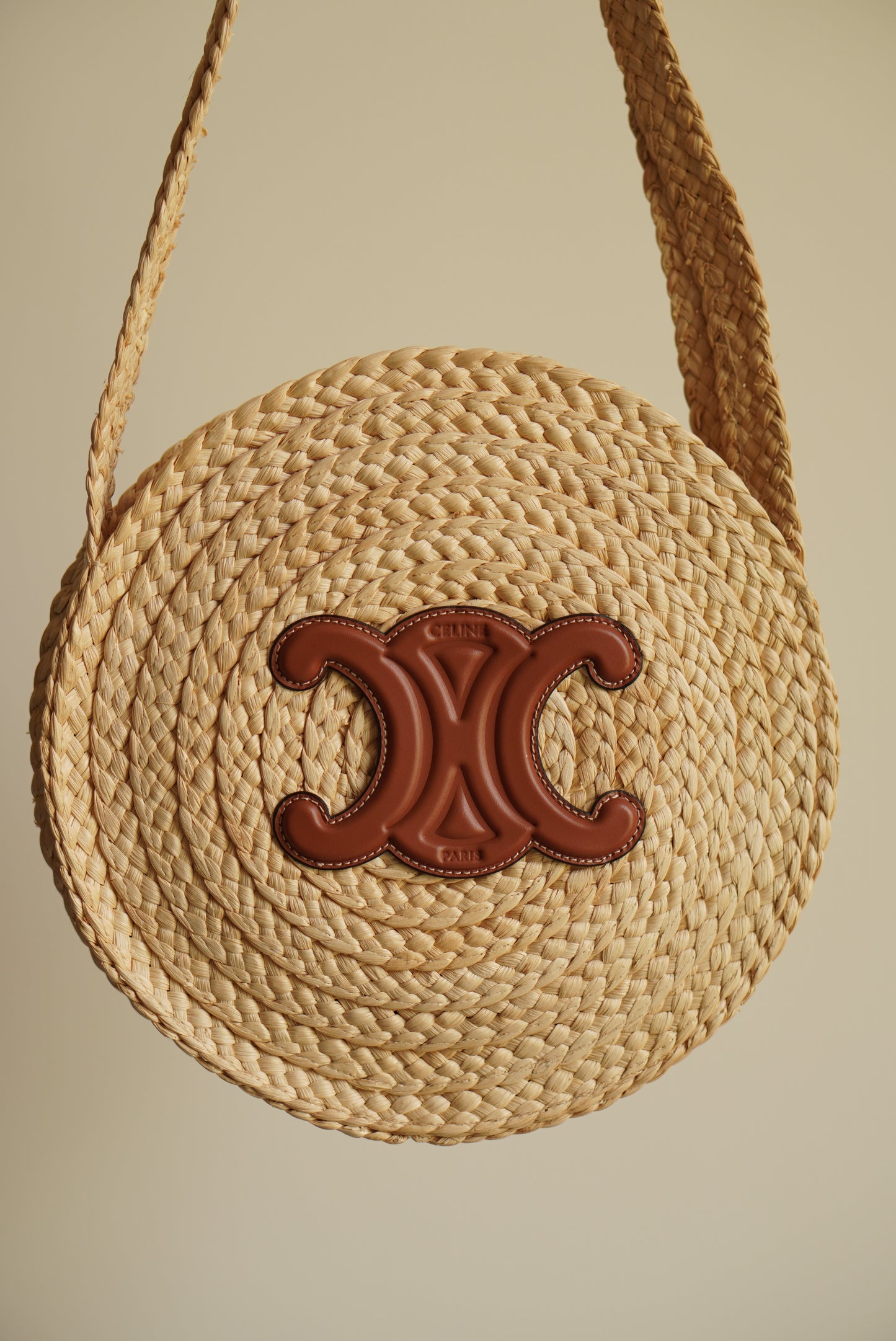 CELINE TRIOMPHE RAFFIA SMALL ROUND