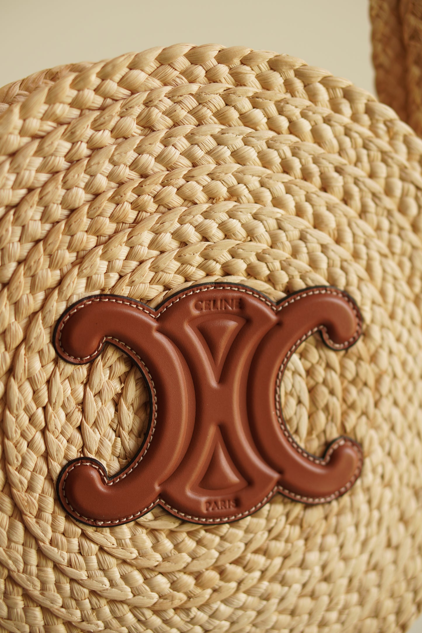 CELINE TRIOMPHE RAFFIA SMALL ROUND