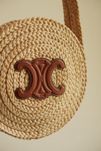 CELINE TRIOMPHE RAFFIA SMALL ROUND