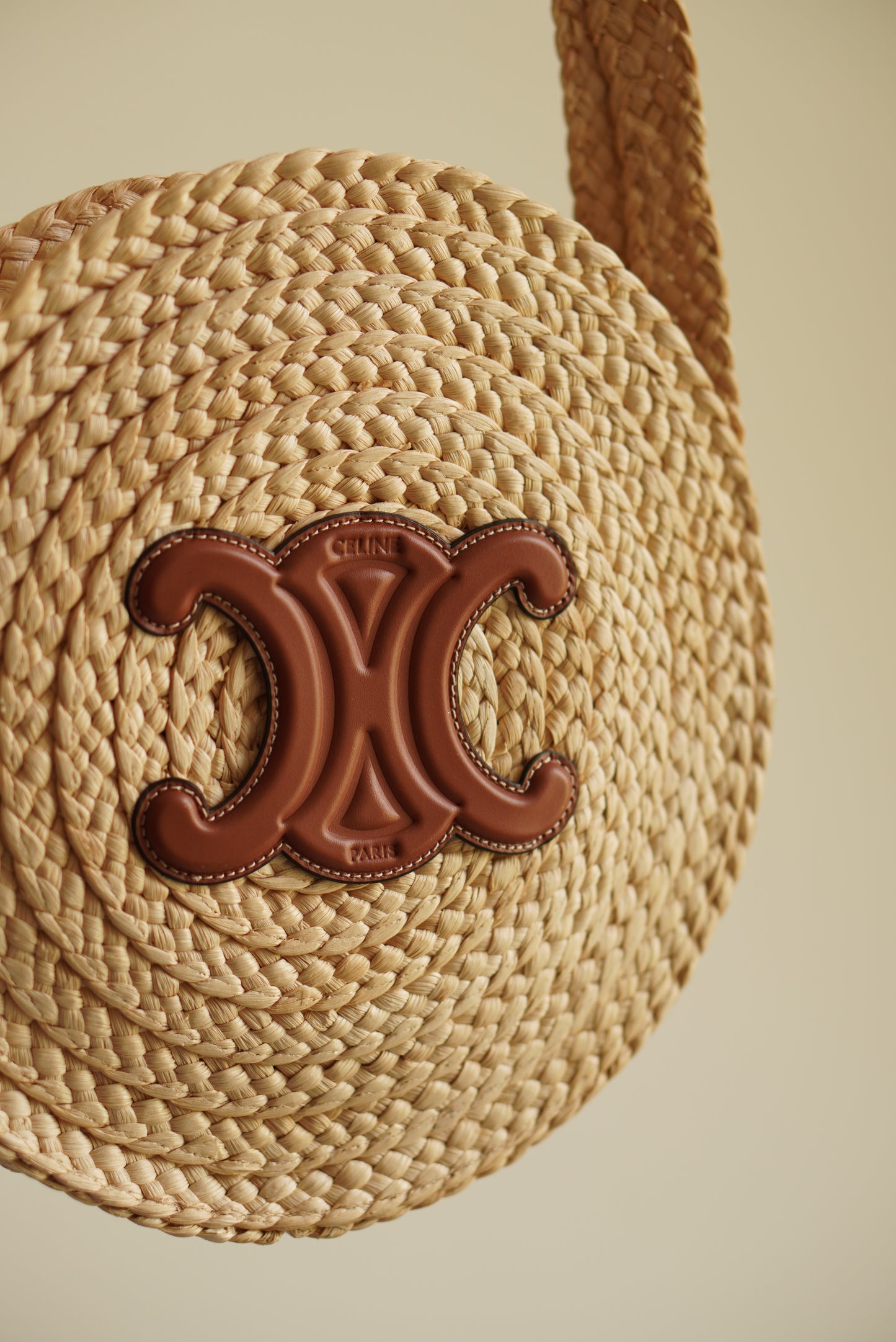 CELINE TRIOMPHE RAFFIA SMALL ROUND