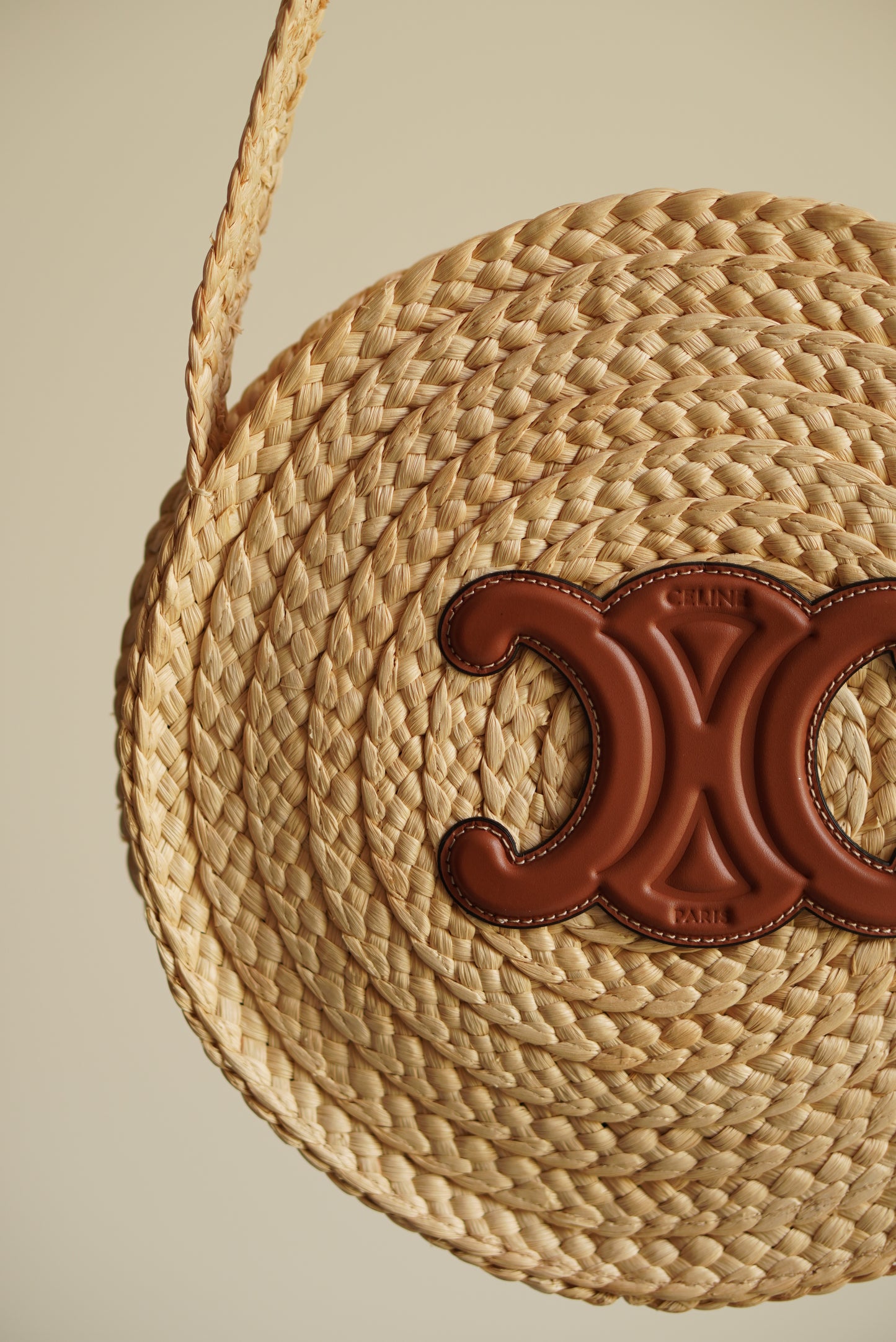 CELINE TRIOMPHE RAFFIA SMALL ROUND