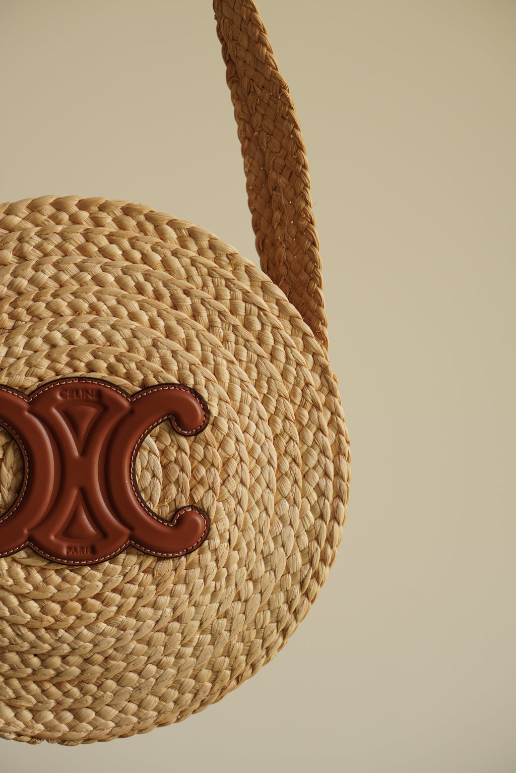 CELINE TRIOMPHE RAFFIA SMALL ROUND