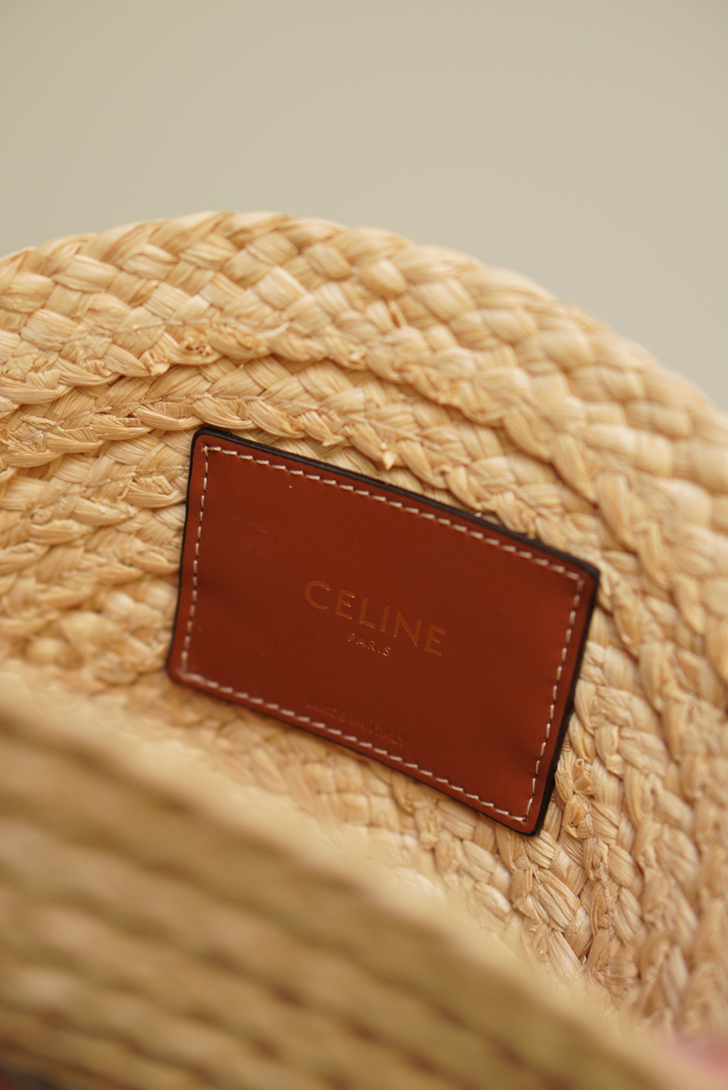 CELINE TRIOMPHE RAFFIA SMALL ROUND