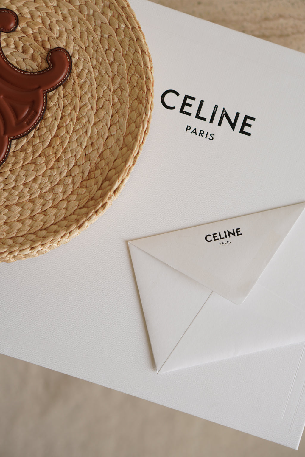 CELINE TRIOMPHE RAFFIA SMALL ROUND