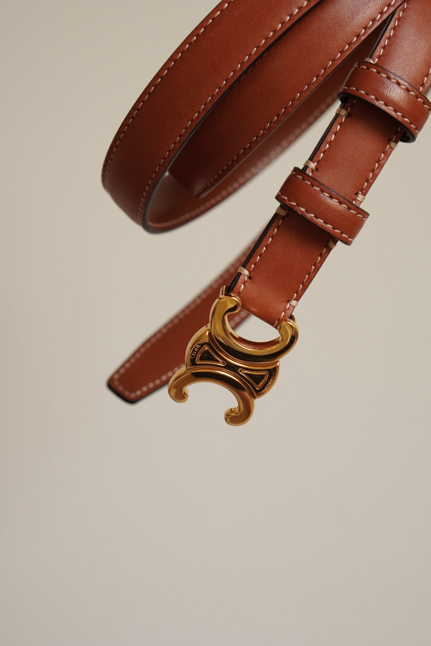 CELINE TRIOMPHE BELT SMALL | TAN