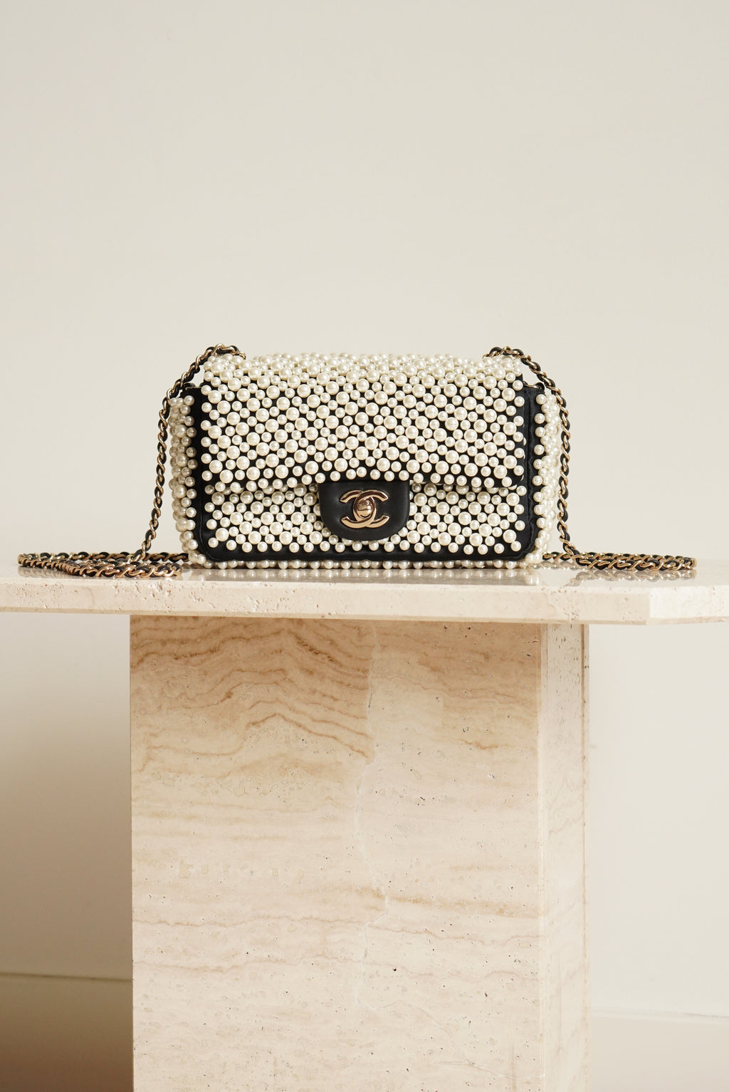 CHANEL 19S PEARL MINI RECTANGULAR