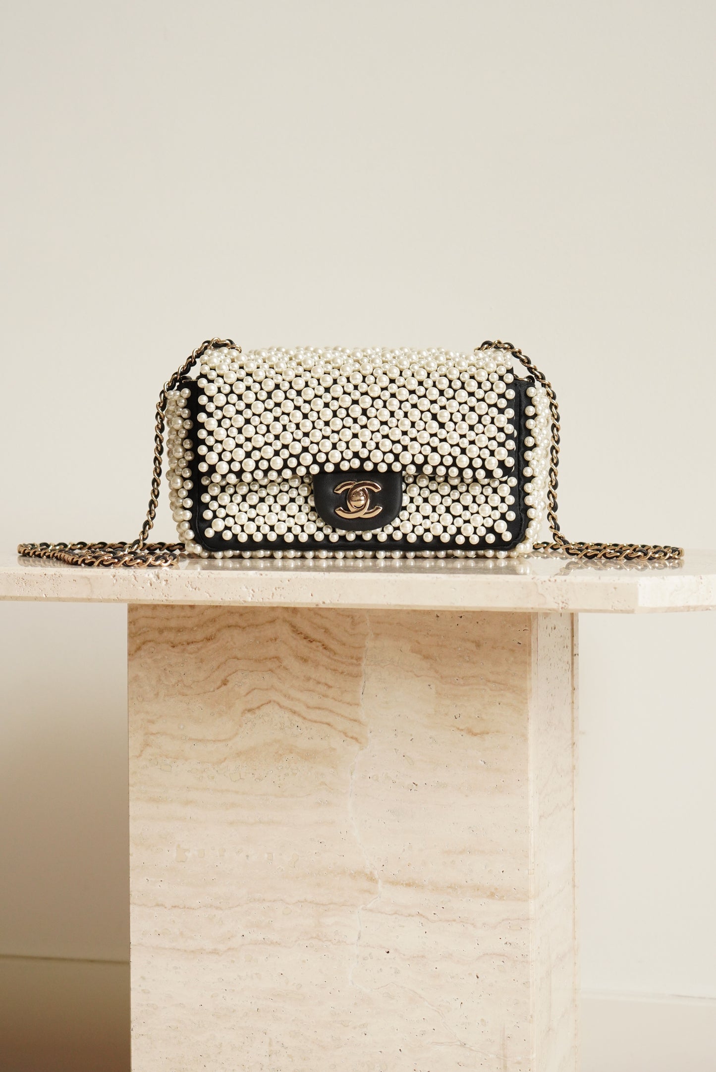 CHANEL 19S PEARL MINI RECTANGULAR