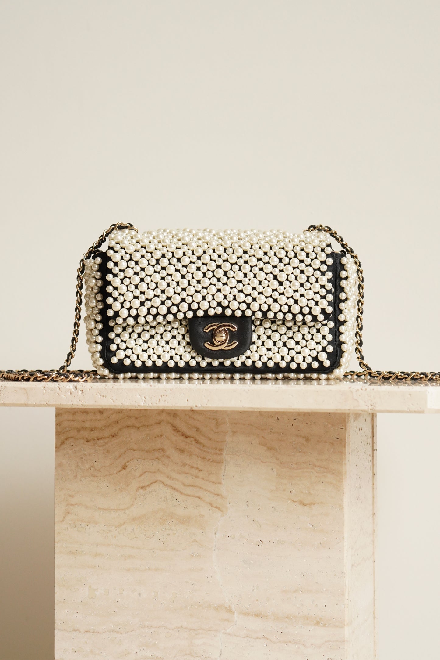 CHANEL 19S PEARL MINI RECTANGULAR