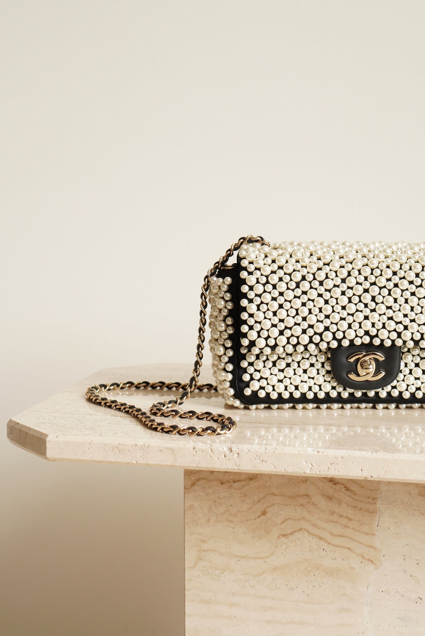 CHANEL 19S PEARL MINI RECTANGULAR