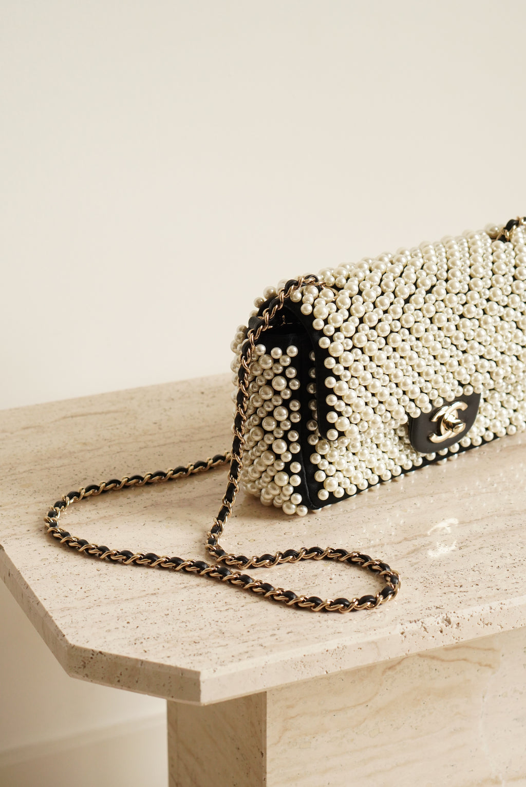 CHANEL 19S PEARL MINI RECTANGULAR