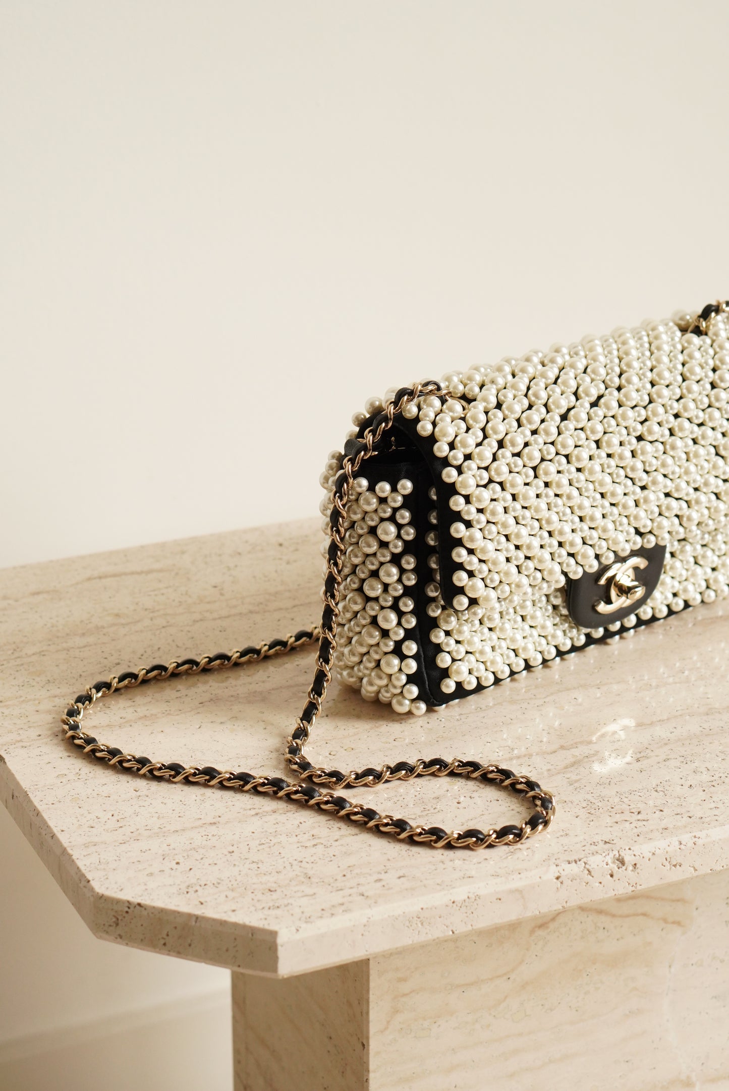 CHANEL 19S PEARL MINI RECTANGULAR
