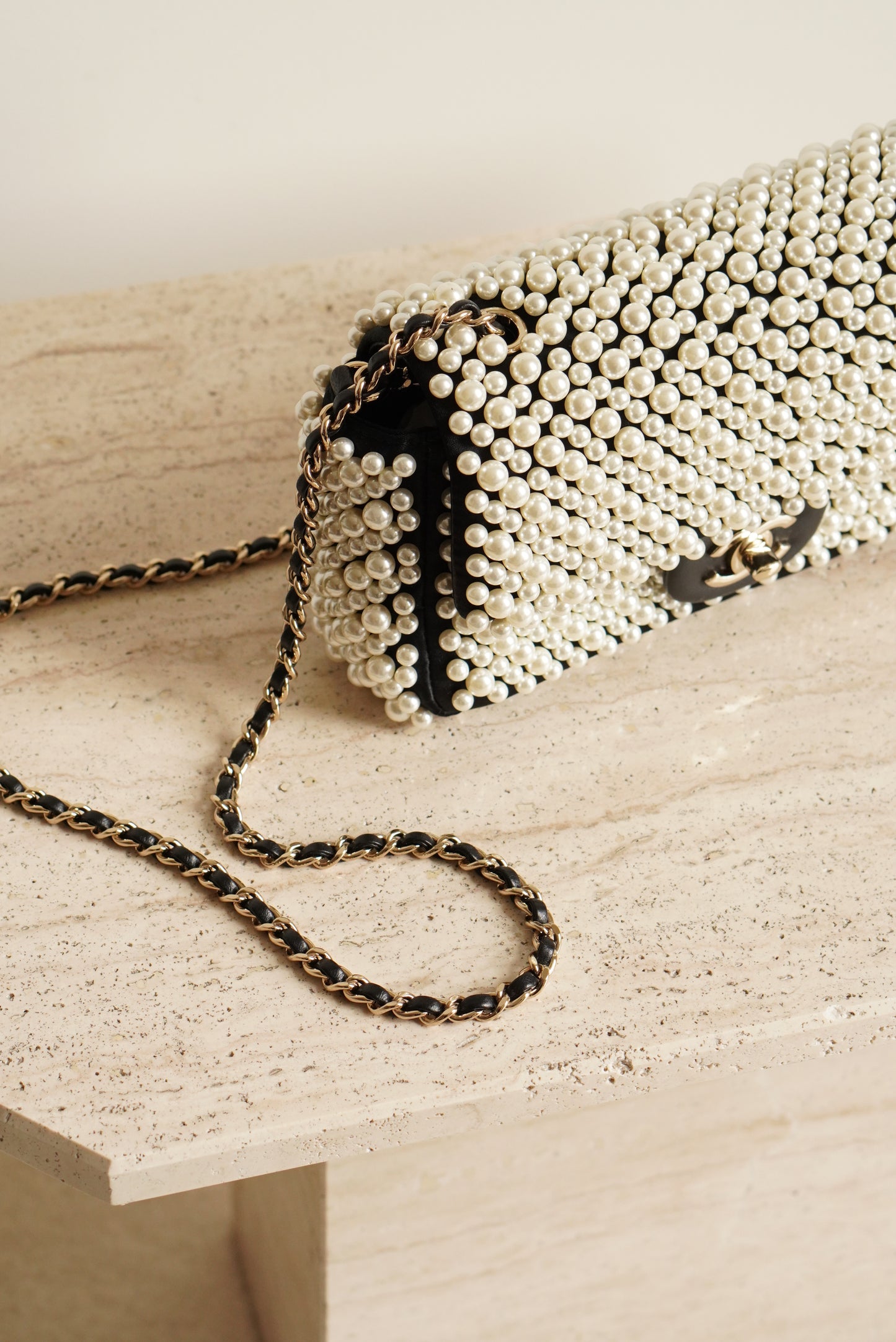 CHANEL 19S PEARL MINI RECTANGULAR
