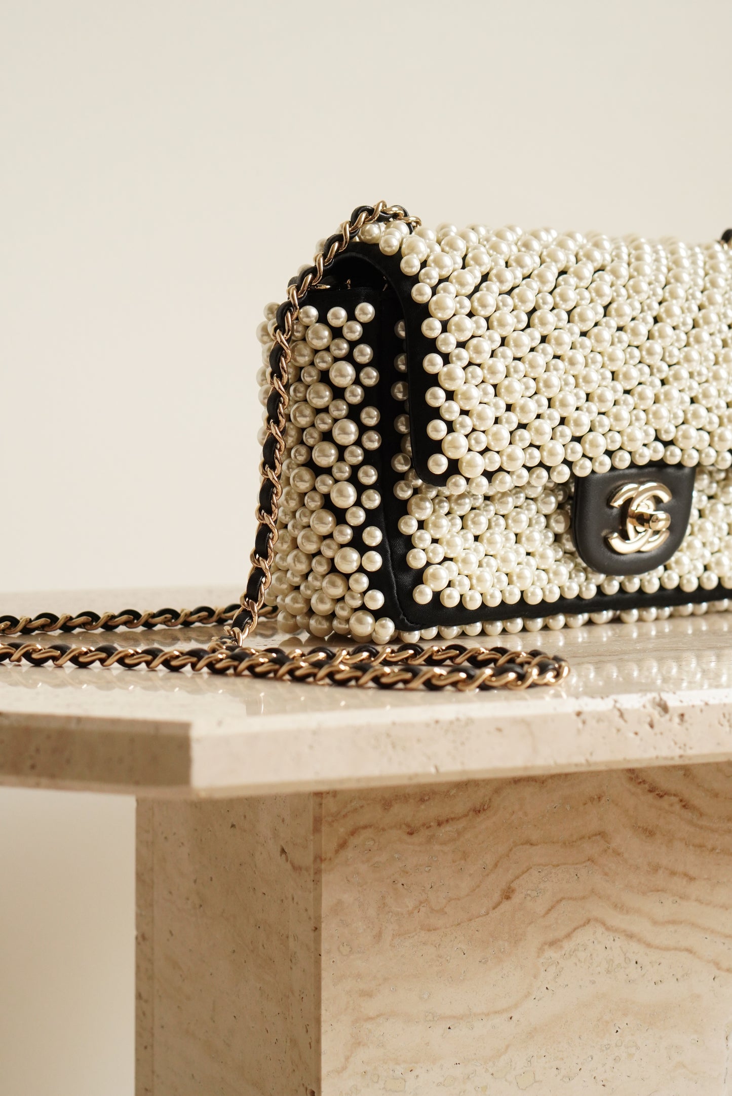 CHANEL 19S PEARL MINI RECTANGULAR