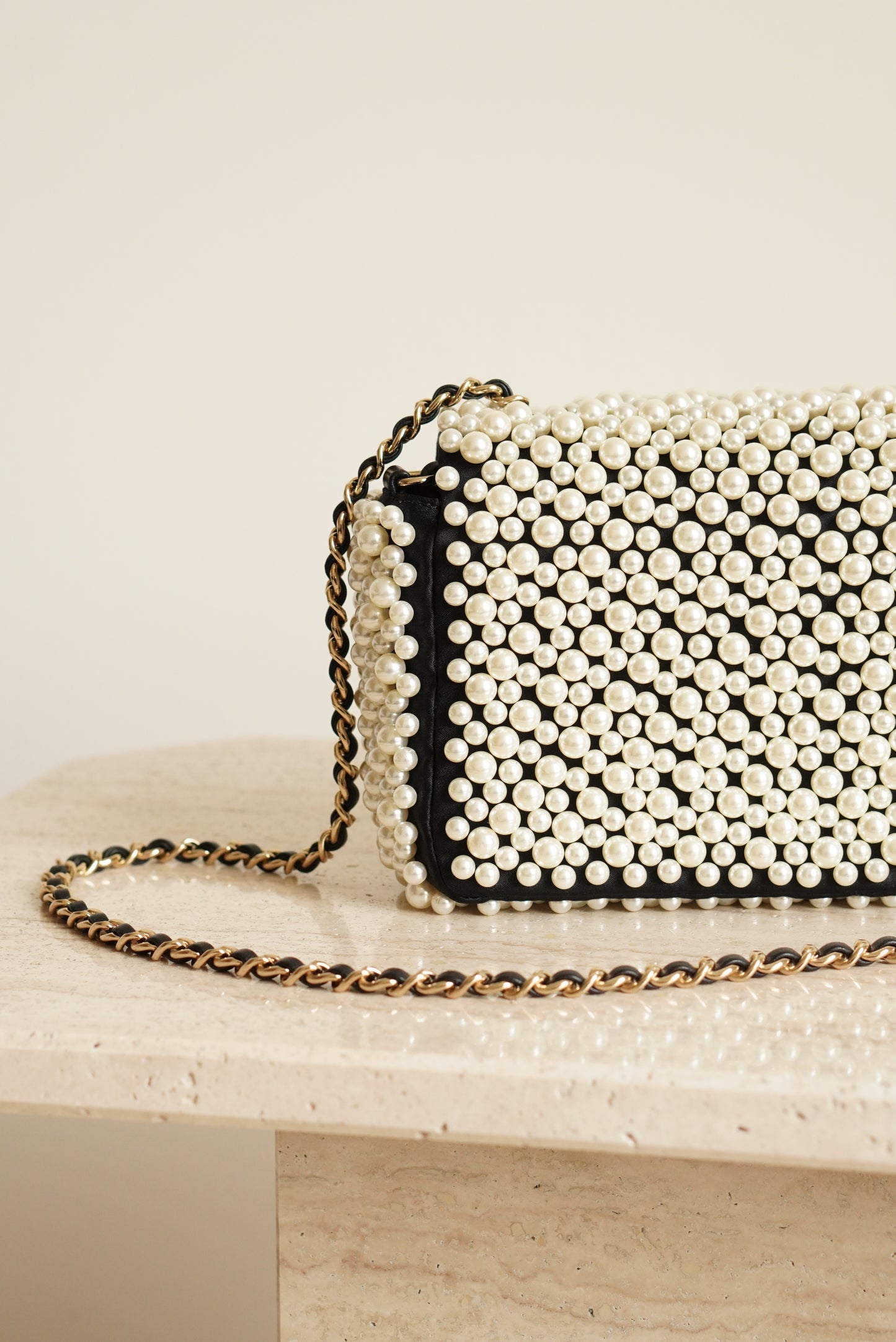 CHANEL 19S PEARL MINI RECTANGULAR