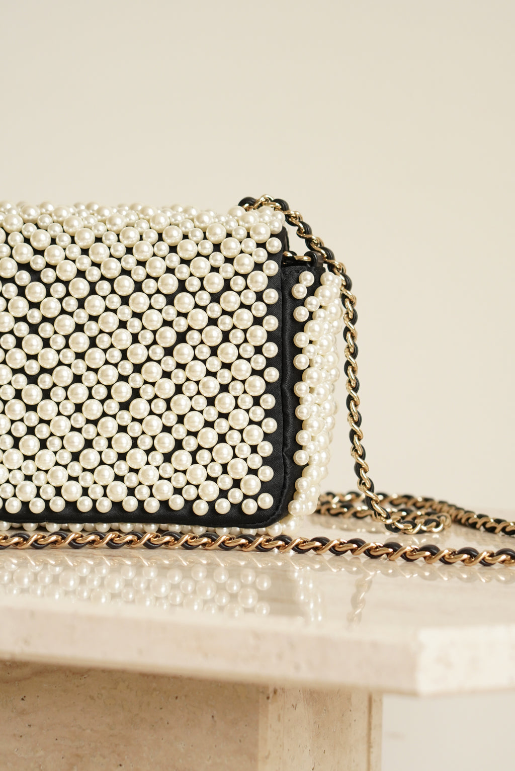 CHANEL 19S PEARL MINI RECTANGULAR