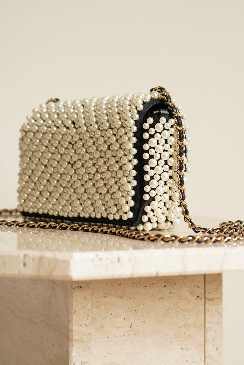 CHANEL 19S PEARL MINI RECTANGULAR