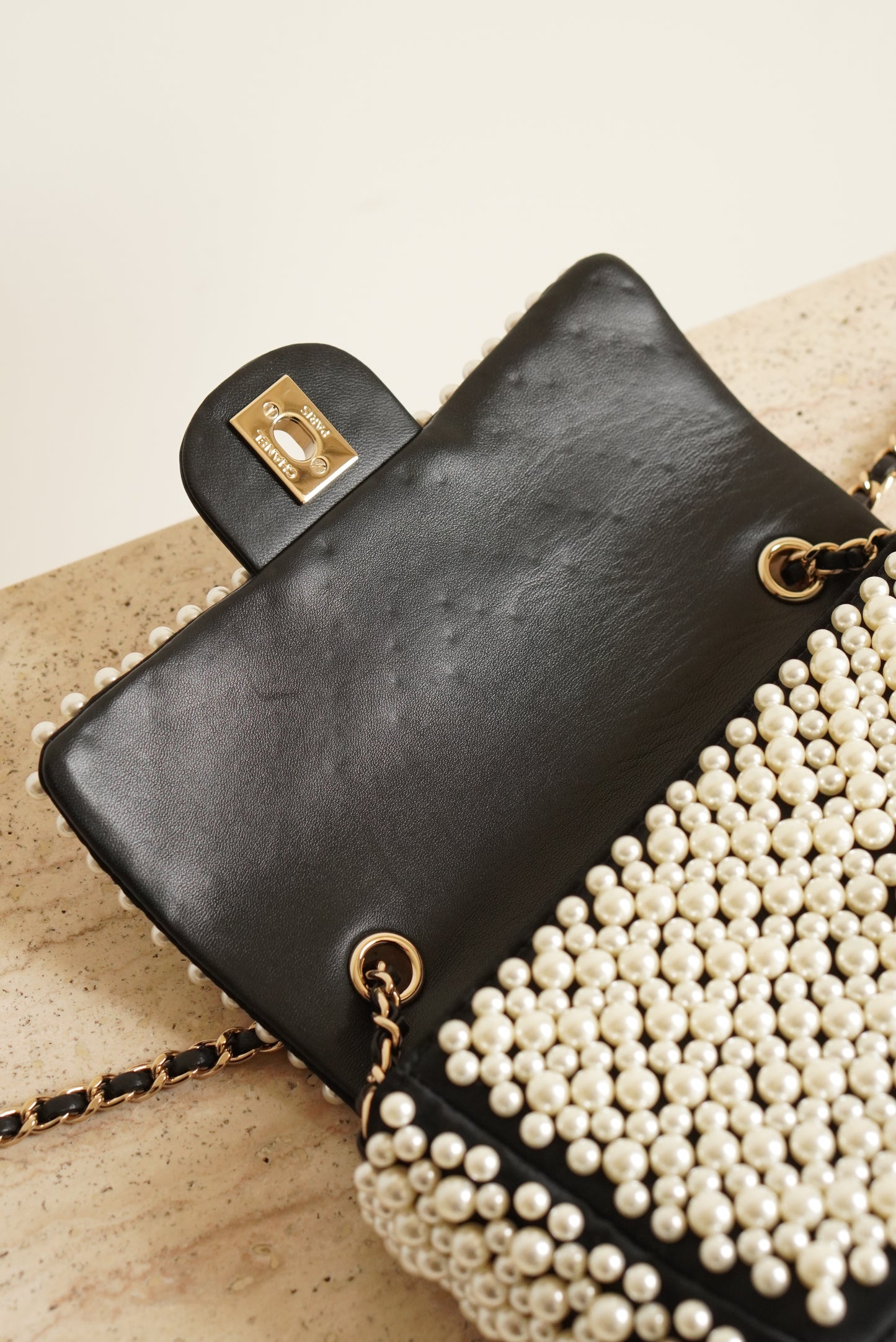 CHANEL 19S PEARL MINI RECTANGULAR