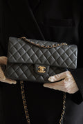 CHANEL CLASSIC 21B MEDIUM DOUBLE FLAP | DARK GREY