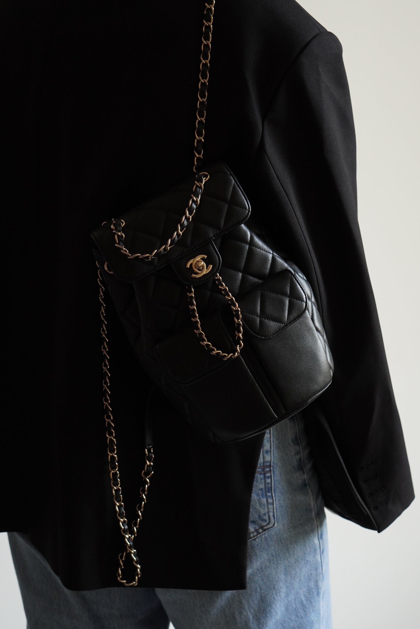 CHANEL TWO POCKET BACKPACK | BLACK