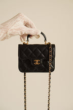 CHANEL 21K MICRO TOP HANDLE | BLACK