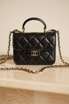 CHANEL 21K MICRO TOP HANDLE | BLACK